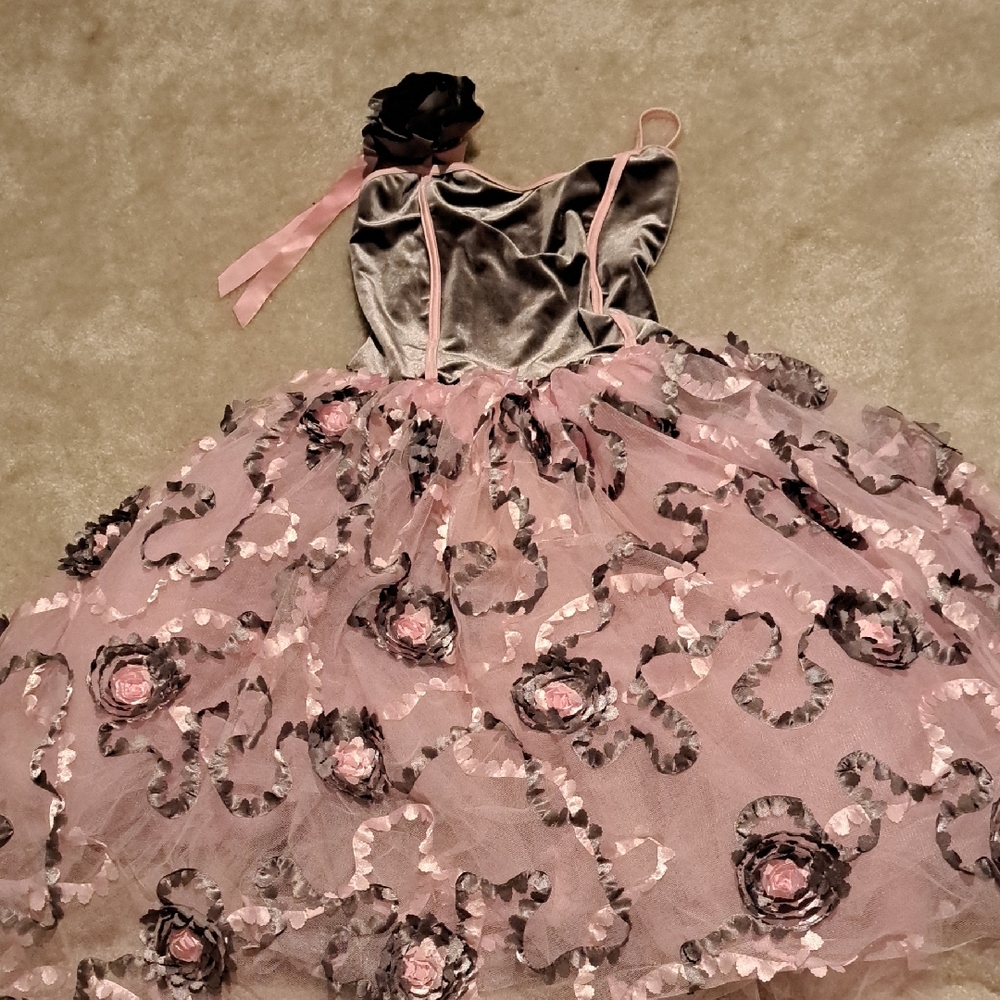 Theaticals Pink and Gray Floral Dress